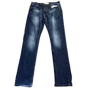 Paperdenim&cloth Straight Leg Jeans Mens 32x32 Dark Wash Blue Stretch Denim